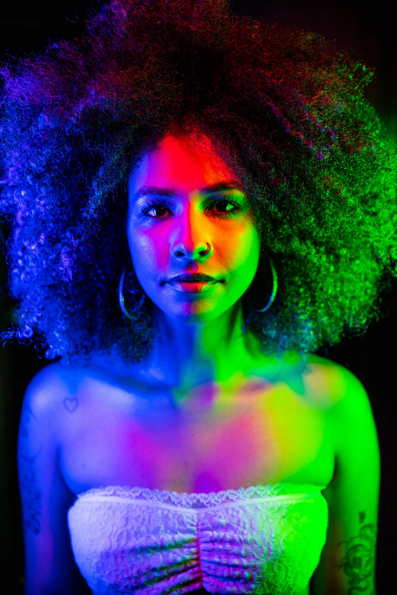 Long exposure colour smear across a portrait
